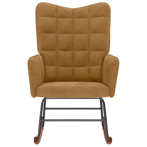 vidaXL Люлеещ стол, кафяв, кадифе