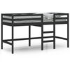vidaXL Детско високо легло със стълба, черно, 80x200 см, бор масив
