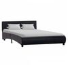 vidaXL Рамка за легло с LED, черна, изкуствена кожа, 140x200 cм