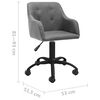 vidaXL Въртящи се трапезни столове, 2 бр, светлосиви, текстил