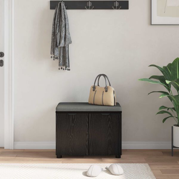 vidaXL Пейка за коридор с възглавница Черния дъб 60 x 38 x 46 см