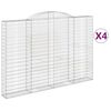 vidaXL Габионни кошници арка 4 бр 300x30x200/220 см поцинковано желязо