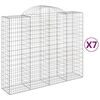 vidaXL Габионни кошници арка 7 бр 200x50x160/180 см поцинковано желязо
