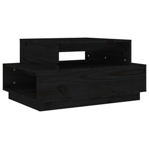 vidaXL Кафе маса, черна, 80x55x40,5 см, борово дърво масив