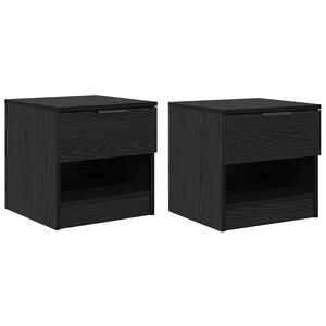 vidaXL Шкаф за легло 2 pcs Черния дъб 40 x 39 x 40см Инженерно дърво