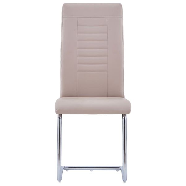 vidaXL Конзолни трапезни столове, 4 бр, капучино, изкуствена кожа