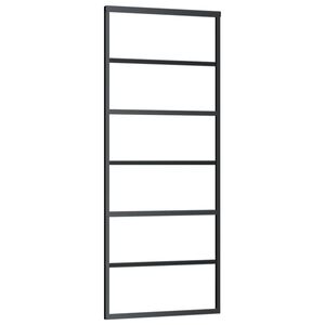 vidaXL Плъзгаща врата, ESG стъкло и алуминий, 76x205 см, черна