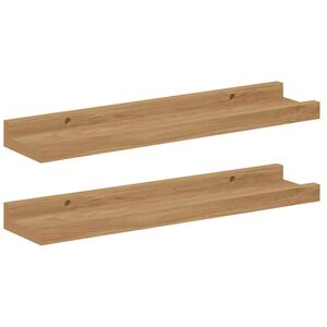 vidaXL Стенен рафт 2 бр. Кафяво 40 x 9 x 3 cm Инженерна дървесина