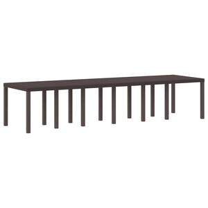 vidaXL Градинска маса Кафяво 350 x 100 x 74 см полиратан