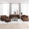 vidaXL Комплект мека мебел 4 части с възглавници кафяв изкуствена кожа