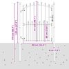 vidaXL Оградна врата с шипове с заключване Черно 100 x 150 cm