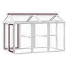 vidaXL Кафез за открито, мока, 141x94x104 см, борово дърво масив
