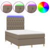 vidaXL Боксспринг легло с матрак и LED, таупе, 120x200 см, плат