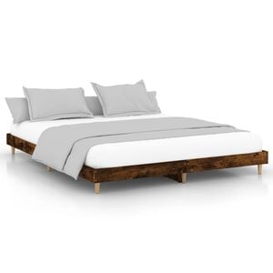 vidaXL Рамка за легло без матрак опушен дъб 200x200 см инженерно дърво