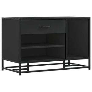 vidaXL Лавица за обувки черна 80x40x53,5cm Изработена от дърво и метал