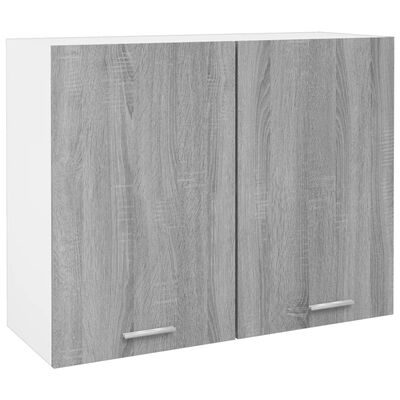 vidaXL Висящ шкаф, сив сонома, 80x31x60 см, инженерно дърво