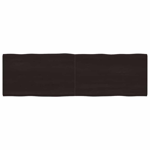 vidaXL Плот за маса тъмнокафяв 200x60x(2-6) см обработен масивен дъб