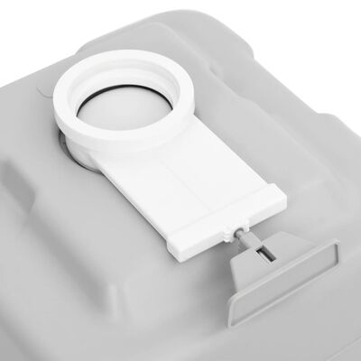 vidaXL Преносима къмпинг тоалетна, сиво и бяло, 20+10 л, HDPE