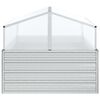 vidaXL Повдигната градинска леха с оранжерия, 100x100x85 см, сребриста
