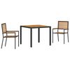 vidaXL Комплект за хранене в градината 3 pcs Черно 90 x 90 x 75 cm