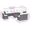 vidaXL Градински комплект диван с възглавници 11 части черен полиратан