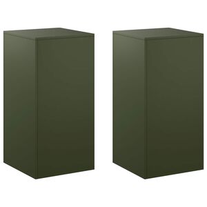 vidaXL Стойка за растения 2 pcs Маслиненозелено 40 x 40 x 80 cm