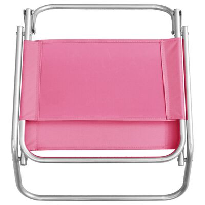 vidaXL Сгъваеми плажни столове, 2 бр, розови, текстил