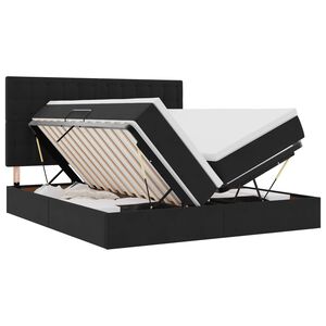 vidaXL LED легло за съхранение с матрак Черно 180 x 200 cm Кадифе