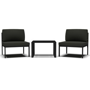 vidaXL Градински комплект от 3 части с възглавници, алуминий, антрацит