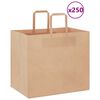 vidaXL Хартиени торбички 250 бр с дръжки кафяви 32x22x28 см