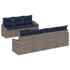 vidaXL Комплект дивани с възглавница 8 pcs Сив и тъмносин полиратан