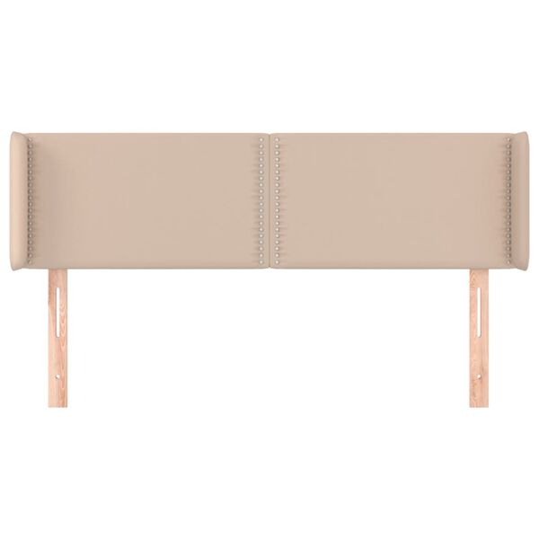 vidaXL Горна табла за легло, капучино,147x16x78/88 см, изкуствена кожа