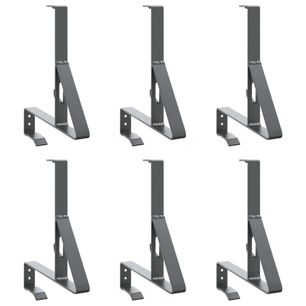 vidaXL Поддръжка на снегозащита 6 pcs Антрацит 29,5 x 3 x 34,5 см