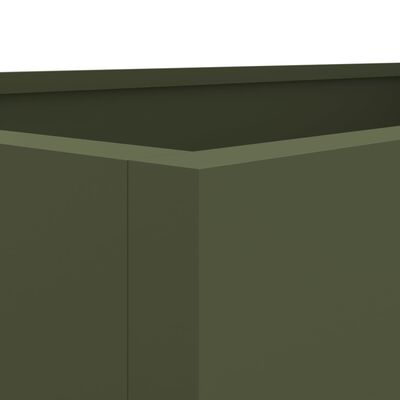 vidaXL Кашпа, маслиненозелена, 62x40x39 см, студеновалцувана стомана