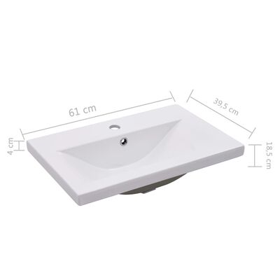 vidaXL Шкаф за баня с вградена мивка, черен гланц, ПДЧ