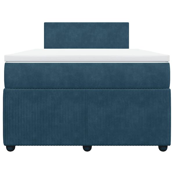 vidaXL Боксспринг легло с матрак, синьо, 120x190 см, кадифе