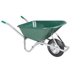 vidaXL Количка за колички, зелена, 90 л, 150 кг, поцинкована стомана и пластмаса