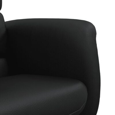 vidaXL Наклоняем стол с табуретка, черен, изкуствена кожа