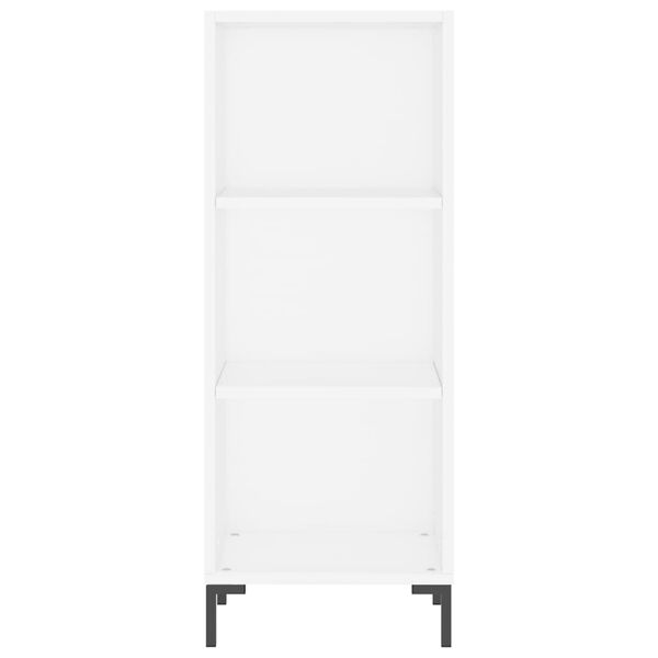 vidaXL Сайдборд, бял, 34,5x32,5x90 см, инженерно дърво