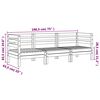 vidaXL Градински диван, 3-местен, бял, бор масив