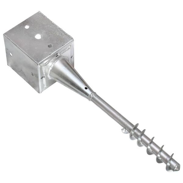 vidaXL Заземителни колове 6 бр сребро 12x12x56 см поцинкована стомана