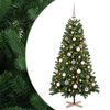 vidaXL Изкуствена коледна елха с топки 120 см 150 LED светодиода