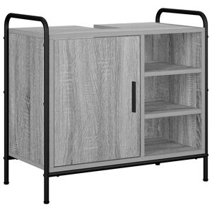 vidaXL Шкаф за баня Сив Сонома 65,5 x 34 x 61 см Инженерна дървесина