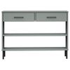 vidaXL Конзолно шкафче с метални крака сива бор масив OSLO