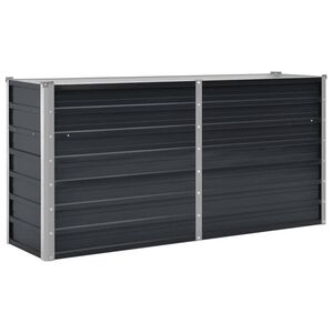 vidaXL Градинска висока леха антрацит 160x40x77 см поцинкована стомана