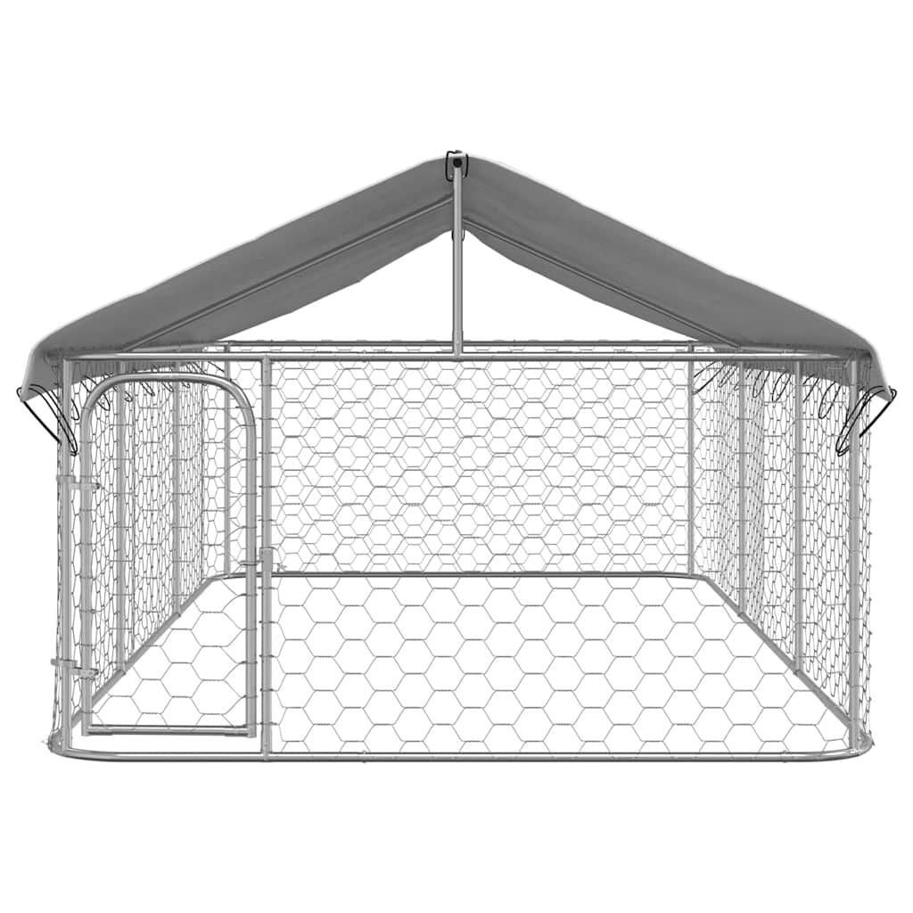 vidaXL Дворна клетка за кучета с покрив, 400x200x150 см