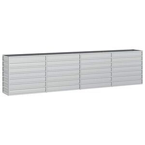 vidaXL Повдигната градинска леха, 320x40x77 см, стомана, сребриста