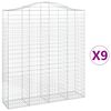 vidaXL Габионни кошници арка 9 бр 200x50x220/240 см поцинковано желязо