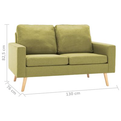 vidaXL Комплект дивани, 2 части, текстил, зелен