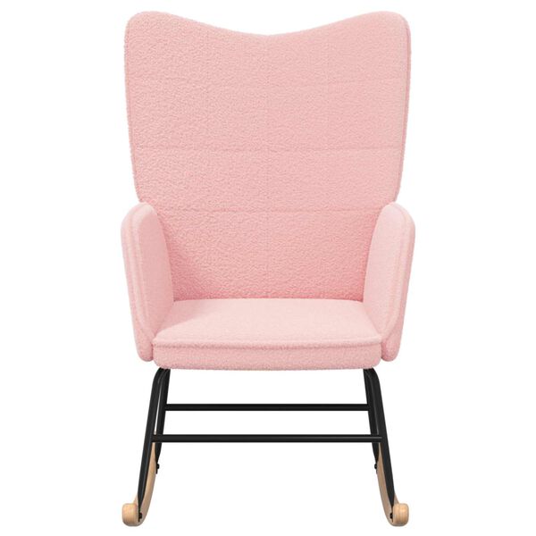 vidaXL Люлеещ се стол Розово Тъкан Шерпа